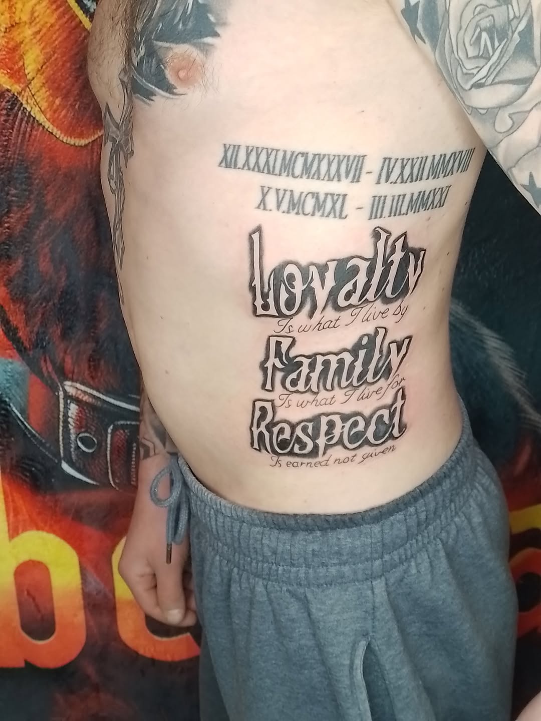 Script tattoo 
Done by Andrzej Grabowski Art 🎨
For Appoitments and consultation DM  dobermantattoo100@gmail.com or call :
📞 089 2305220

#script #scripttattoo #wrating #Respect #loyalty #family  #Northside  #corkireland #ireland  #tattoo  #tattoos #tattooartist #tattooart #corkcity #CorkIreland #i