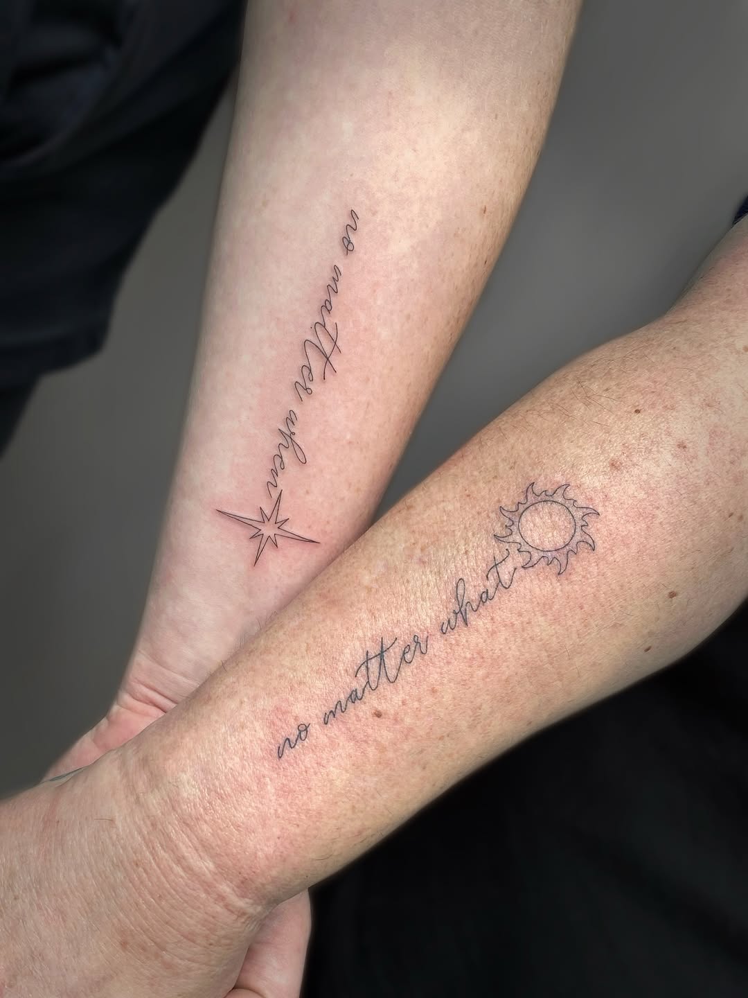 The finest line you can possibly find in Galway 🥰
Beautiful tattoos made for best friends who went through Fire and Water together and decided to be there for each other no matter what, when and where. The “where” friend will be tattooed later, but we already have the design ready for her which I a