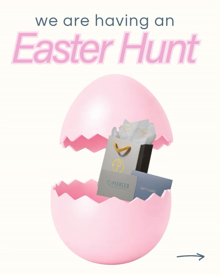 Ready to hunt? Your Easter just got a serious glow-up 🐣✨

The PIERCED Easter Hunt is officially on, and every studio has its own day to play. Think clues, surprises, and prizes you’ll actually want.

📍 Where & when:

Tuesday — Camden
Wednesday — Tallaght
Thursday — Jervis
Friday — Cork

👀 Keep yo